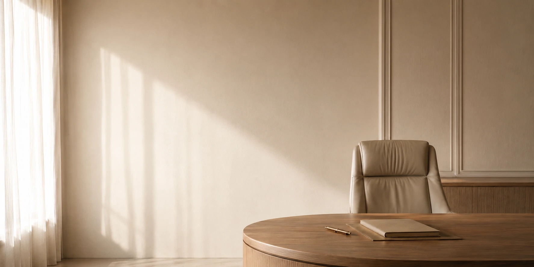 Dark architectural interior with vertical shadow and controlled light